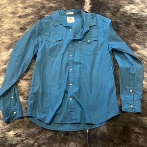 Levi’s Teal Standard fit Pearl Snap Shirt